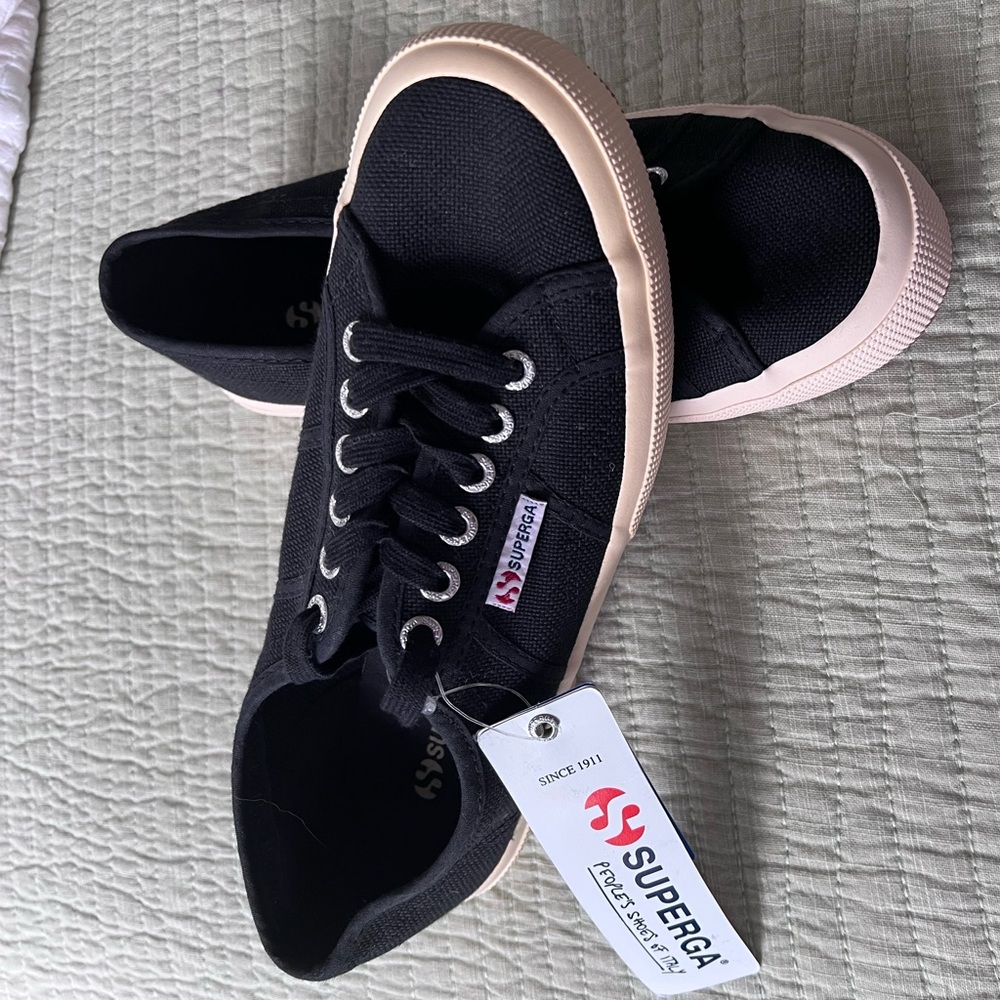 Superga Black and cream Canvas Sneakers - Picture 9 of 9